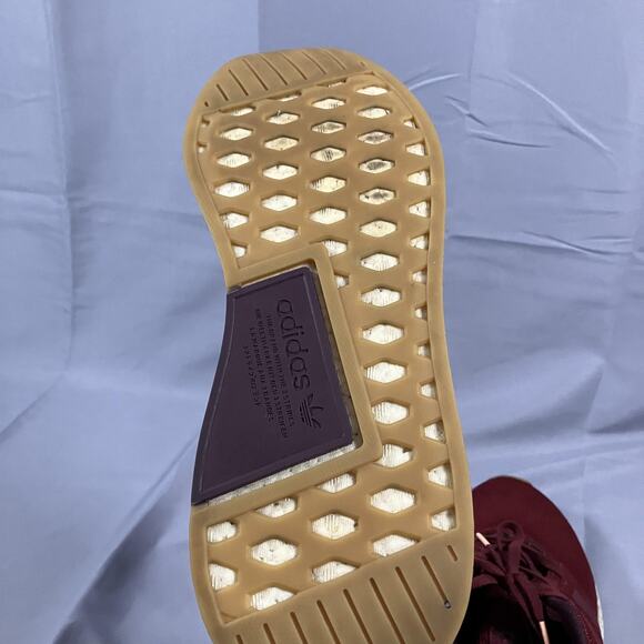 Adidas NMD R2 Shoes Mens Size 11 Maroon Red Boost Knit Sneakers Gum Sole‎ CQ2402 main image 7